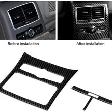 Car Rear Air Conditioning Vent Frame Cover, Air Condition AC Outlet Vents Interior Trim Stickers, Carbon Fiber Car Rear Air Condition Vent Decoration Fit for A6 2005 2006 2007 2008 2009 2010 2011