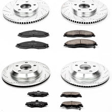 Power Stop K1548 Front & Rear Brake Kit with Drilled/Slotted Brake Rotors and Z23 Evolution Ceramic Brake Pads,Silver Zinc Plated