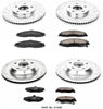 Power Stop K1548 Front & Rear Brake Kit with Drilled/Slotted Brake Rotors and Z23 Evolution Ceramic Brake Pads,Silver Zinc Plated