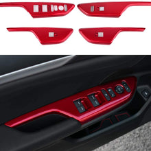 CKE Civic ABS Armrest Window Rise Lift Down Control Switch Door Lock Panel Cover Trim for 10th Gen Honda Civic 2019 2018 2017 2016 - Red