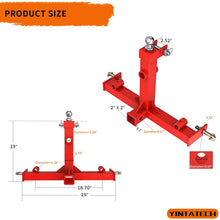 YINTATECH 3 Point Trailer Hitch with 2" Receivers for Category 1 Tractors with Trailer Ball Drawbar Gooseneck Receivers