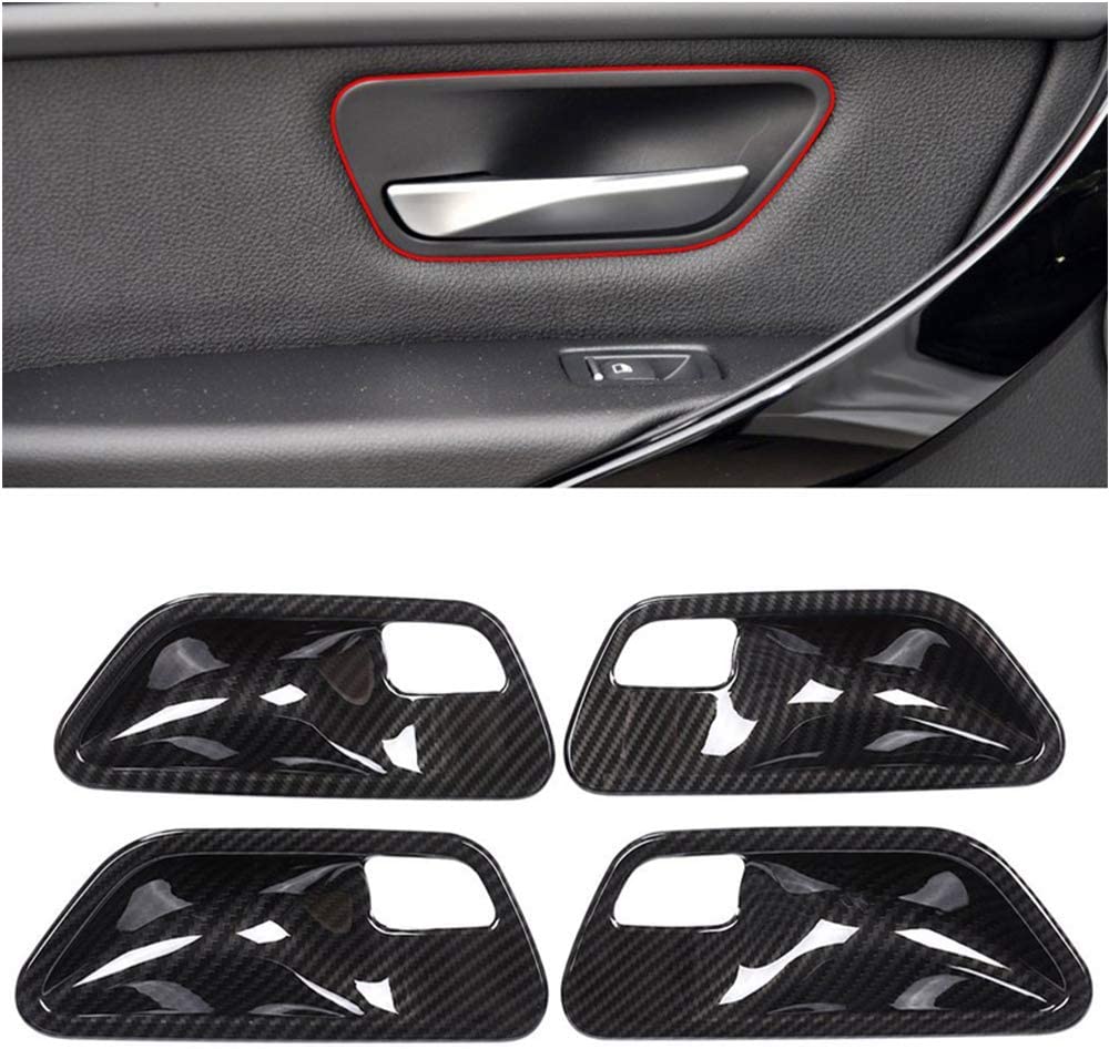 Carbon Fiber ABS Plastic Interior Door Handle Bowl Cover Trim For BMW 3 4 Series f30 f32 f35 316i 318i 320li 2013-2018