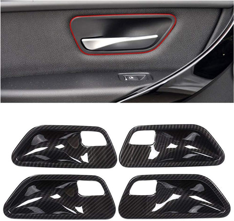 Carbon Fiber ABS Plastic Interior Door Handle Bowl Cover Trim For BMW 3 4 Series f30 f32 f35 316i 318i 320li 2013-2018
