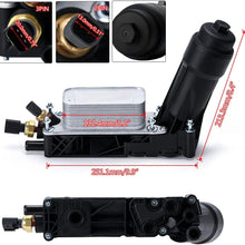 PTNHZ Oil Cooler Filter Adapter Housing w/ Sensors Gaskets Kit Relacement For 14-17 Chrysler 200/300 Dodge Caravan Jeep Cherokee Ram 1500 3.6L V6 Aluminum Silver 68105583AF