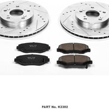Power Stop K2302 Front Brake Kit with Drilled/Slotted Brake Rotors and Z23 Evolution Ceramic Brake Pads