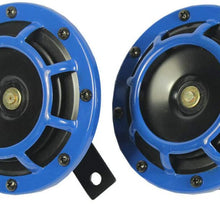 12V BLUE SUPER LOUD TWO ELECTRIC BLAST TONE HORN FOR CAR MOTORCYCLE CHOPPER