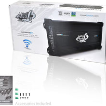 Lanzar Amplifier Car Audio, 3,000 Watt, 5 Channel, 2 Ohm, Bridgeable 4 Ohm, MOSFET, RCA Input, Bass Boost, Mobile Audio, Amplifier for Car Speakers, Car Electronics, Wireless Bluetooth (HTG558BT)