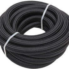 20 Feet 10AN AN10 5/8" Fuel Line Hose Braided Stainless Steel Oil Gas Fuel Hose CPE Synthetic Rubber Line Black