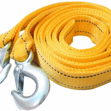 BOKIN B-K0016 BK0002 Strap, 2" Width 3T Heavy Duty Tow Rope with Forging Iron Safety Hooks, 3M Length