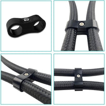 Fuel Line,20Ft 6AN 3/8" Fuel Hose Fitting Kit Nylon Stainless Steel Braided CPE Oil Hose Kit&6AN Fuel Hose Separator Clamp&Braided Fuel Line Splicing Tape (6AN)