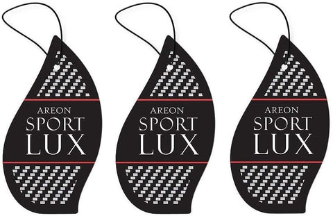 Areon Sport LUX Quality Perfume/Cologne Cardboard Car & Home Air Freshener, Silver (Pack of 3)