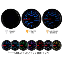 GlowShift Tinted 7 Color 2400 F Pyrometer Exhaust Gas Temperature EGT Gauge Kit - Includes Type K Probe - Black Dial - Smoked Lens - for Car & Truck - 2-1/16" 52mm