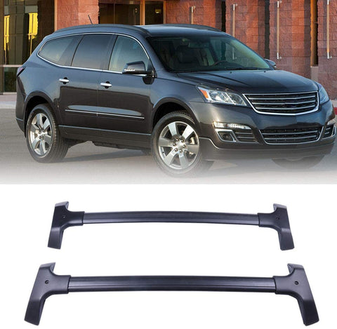 LUJUNTEC Aluminum Roof Mounted Roof Rack Cross Bar Set Fit for 2009-2017 for Chevrolet Traverse Sport Utility 4-Door 3.6L Top Rail Carries Luggage Carrier