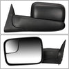 Replacement for Dodge Ram BR/BE Black Telescoping Manual Foldable Side View Towing+Corner Blind Spot Mirror
