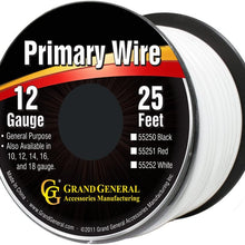 Grand General 55253 Primary Wire 100ft Roll (with Spool for trucks, automobile and more, Black)