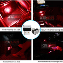 ICBEAMER [ Color:Red Universal USB Interface Plug-in Miniature Night Light LED Car Interior Trunk Ambient Atmosphere