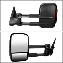 Pair Black Power Heated Smoked LED Turn Signal Light Side Towing Mirrors Replacement for Silverado Sierra 99-02