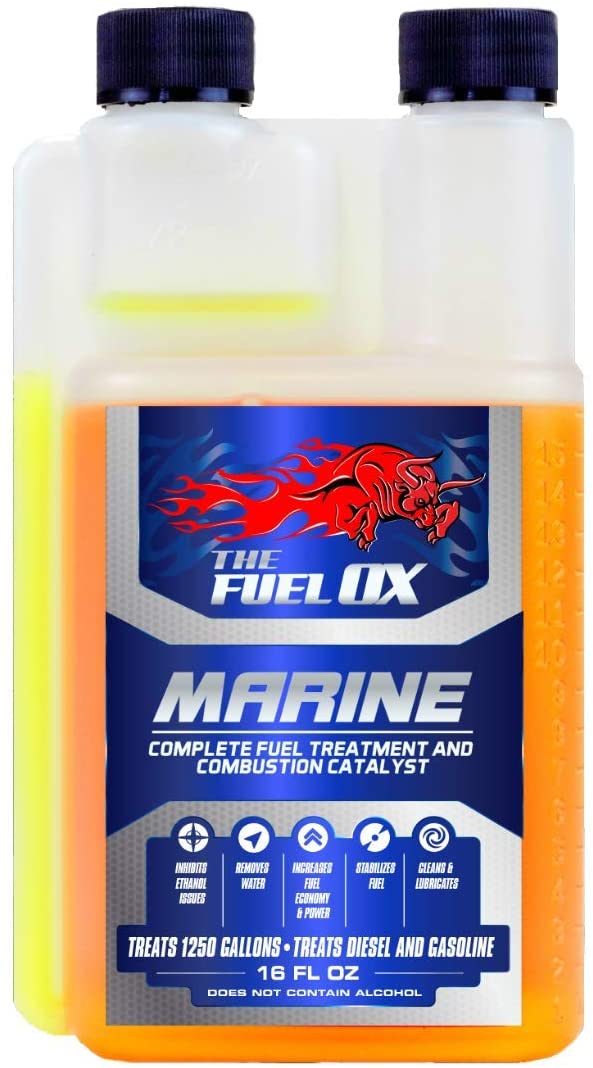 Fuel Ox Marine - Complete Fuel Treatment and Combustion Catalyst - Additive for Gas or Diesel - for Inboard or Outboard Motors - Treats Fuel for Boats or Jet Skis - Treats 240 Gallons - 3oz Bottle