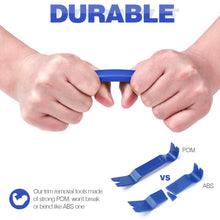 MICTUNING 19Pcs Auto Audio Trim Removal Tool Set & Clip Plier Upholstery Fastener Remover Nylon Dash Door Panel Stereo Tool Kits (Blue)
