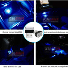 ICBEAMER 1 pc Blue Color Universal USB Interface Plug-in Miniature Night Light LED Car Interior Trunk Ambient Atmosphere