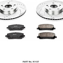 Power Stop K1137 Front Brake Kit with Drilled/Slotted Brake Rotors and Z23 Evolution Ceramic Brake Pads