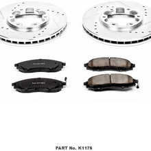 Power Stop K1176 Front Brake Kit with Drilled/Slotted Brake Rotors and Z23 Evolution Ceramic Brake Pads