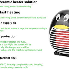 Mini Heater Fan, Household Electric Heater Portable Office Desktop Portable Heater Fan Mini Electric Fan Heater Warmer for Winter PTC Ceramic Heating (Black)