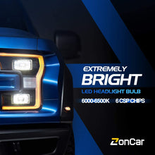 ZonCar 9005 / HB3 LED Headlight Bulbs, High Beam Halogen Replacement, 2 Pcs/Kit, 12 CSP Chips, 6500K Xenon White Extremely Bright Light 12V