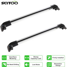 SCITOO fit for Ford Edge 2007-2017 for Buick Enclave 2012-2014 for Honda Pilot 2016 Aluminum Alloy Roof Top Cross Bar Set Rock Rack Cargo Luggage Carrier Racks