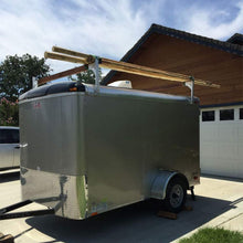 HEKA Aluminum Adjustable Roof Ladder Rack Bracket Kit Fit for Open or Enclosed Trailers Cargo