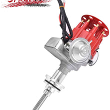 SPEEDTUN Ignition Distributor with Red Cap Kit Replacement for Chrysler Dodge Plymouth 318 340 360 Small Block V8 Engines One Wire