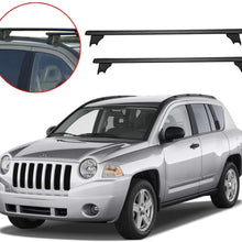 ROKIOTOEX Roof Rack Crossbars Roof Rail Cross Bars Fit 2006 2007 2008 2009 2010 Jeep Compass Rooftop Side Rails Cargo Bag Luggage Carrier Aluminum Black