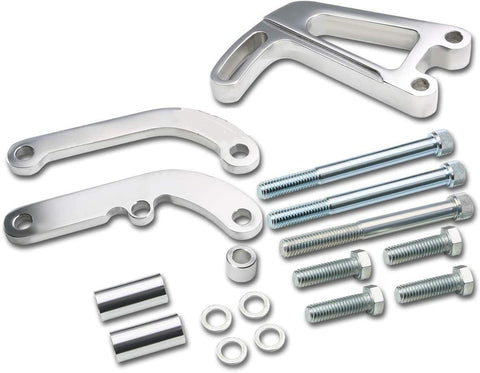 Polished Aluminum Power Steering Bracket Kit For LWP Chevy SBC Small Block 262-400