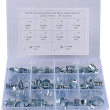 SHOUNAO 60pcs/Set 7-18MM 10 Sizes Strong Mini Pipe Hose Clamp for Fuel Hose Clip (Color : Silver)
