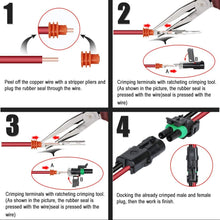HIFROM 10 Kit (2+3+4 Pin Way) Waterproof Electrical Connector 1.5mm Series Terminals Heat Shrink Quick Locking Wire Harness Sockets 20-14 AWG