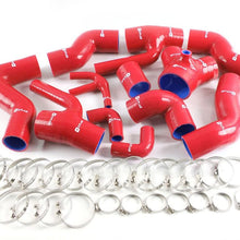 For Audi S4 RS4 A6 B5 C5 2.7L Bi-Turbo 1997 1998 1999 2000 2001 Silicone Boost Intercooler Piping Hose Kit Clamps Red
