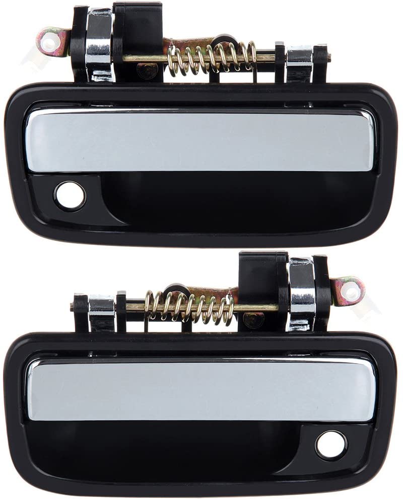 ECCPP Door Handles Exterior Outside Outer Front Driver Passenger Side for 1995-2004 Toyota Tacoma Chrome Black(2pcs)