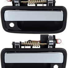 ECCPP Door Handles Exterior Outside Outer Front Driver Passenger Side for 1995-2004 Toyota Tacoma Chrome Black(2pcs)