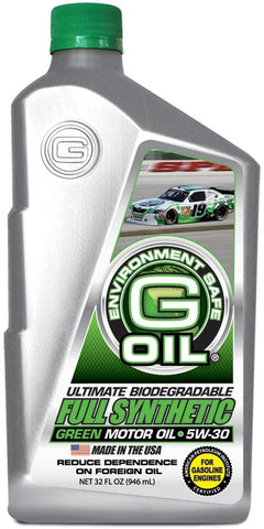 Green Earth Technologies 1655 G-OIL 5W-30 Ultimate Biodegradable Full Synthetic Green Motor Oil - 1 Quart Bottle, (Case of 6)