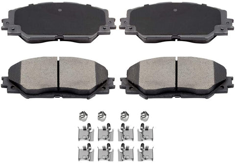 Aintier 4pcs Ceramic Brake Pads Sets fit for 2010-2012 for Lexus HS250h,2009-2010 for Pontiac Vibe,for Scion xB xD,for Toyota Corolla Matrix Prius V RAV4 with Clip Hardware