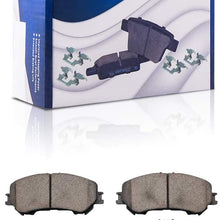 Detroit Axle - Front Ceramic Brake Pads w/Hardware Kit for 2 Row Seating and 296mm Front Rotor Size