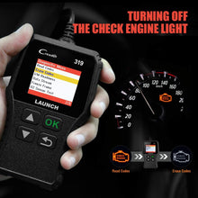 LAUNCH OBD2 Scanner CR319 Code Reader,Universal Automotive Engine Light Check Scan Tool Checks O2 Sensor and EVAP Systems with Full OBD II Functions for DIYers, Supports Mode6 with DTC Lookup