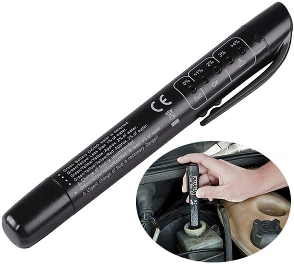 LANGYINH Brake Fluid Tester Pen,Auto Brake Oil Testing Pen with 5 LED Indicators,Support DOT3 DOT4 DOT 5 Auto Detector