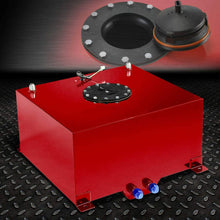 labwork 10 Gallon Aluminum Fuel Cell Gas Tank with Level Sender Inlet and Outlet Diameter 10 an (Red)