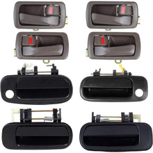 AUTEX 4pcs Interior + 4pcs Exterior Door Handles Front Rear Left Right Compatible with Toyota Camry 1992 1993 1994 1995 1996 Door Handles 77619 1150407 77386 77401 80493 80486