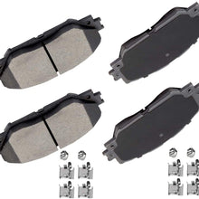 TUPARTS 4Pcs Ceramic Front Brake Pads Clip Hardware Kit fit for 2010-2012 for Lexus HS250h,2009-2010 for Pontiac Vibe,for Scion xB xD,for Toyota Corolla Matrix Prius V RAV4