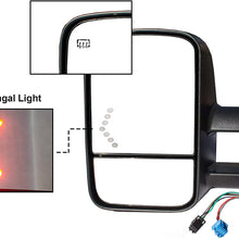 AERDM New 2pcs Pair Left+Right Heated Telescoping Towing Mirrors with Arrow Signal Turn & Puddle Lights fit for 03-07 Chevy/GMC Silverado/Sierra