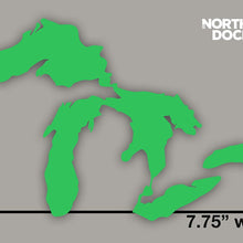 Northern Dock Great Lakes Michigan Sticker Car Window Decal Vinyl Bumper Sticker 6" Wide (Light Blue)