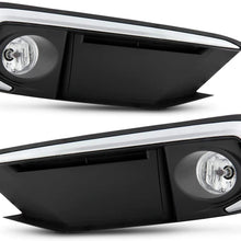Fits 2019-2020 Honda Civic 4Door Sedan / 2Door Coupe Chrome Trim Clear Fog Lights Bumper Lamps Pair w/Accessories
