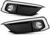 Fits 2019-2020 Honda Civic 4Door Sedan / 2Door Coupe Chrome Trim Clear Fog Lights Bumper Lamps Pair w/Accessories